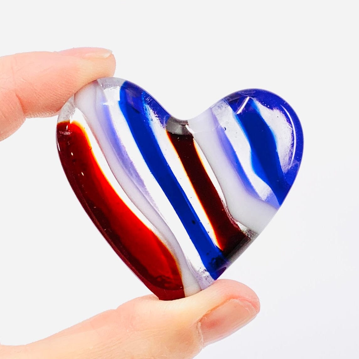 Fused Pocket Heart, Americana Miniature Luke Adams Glass Blowing Studio 
