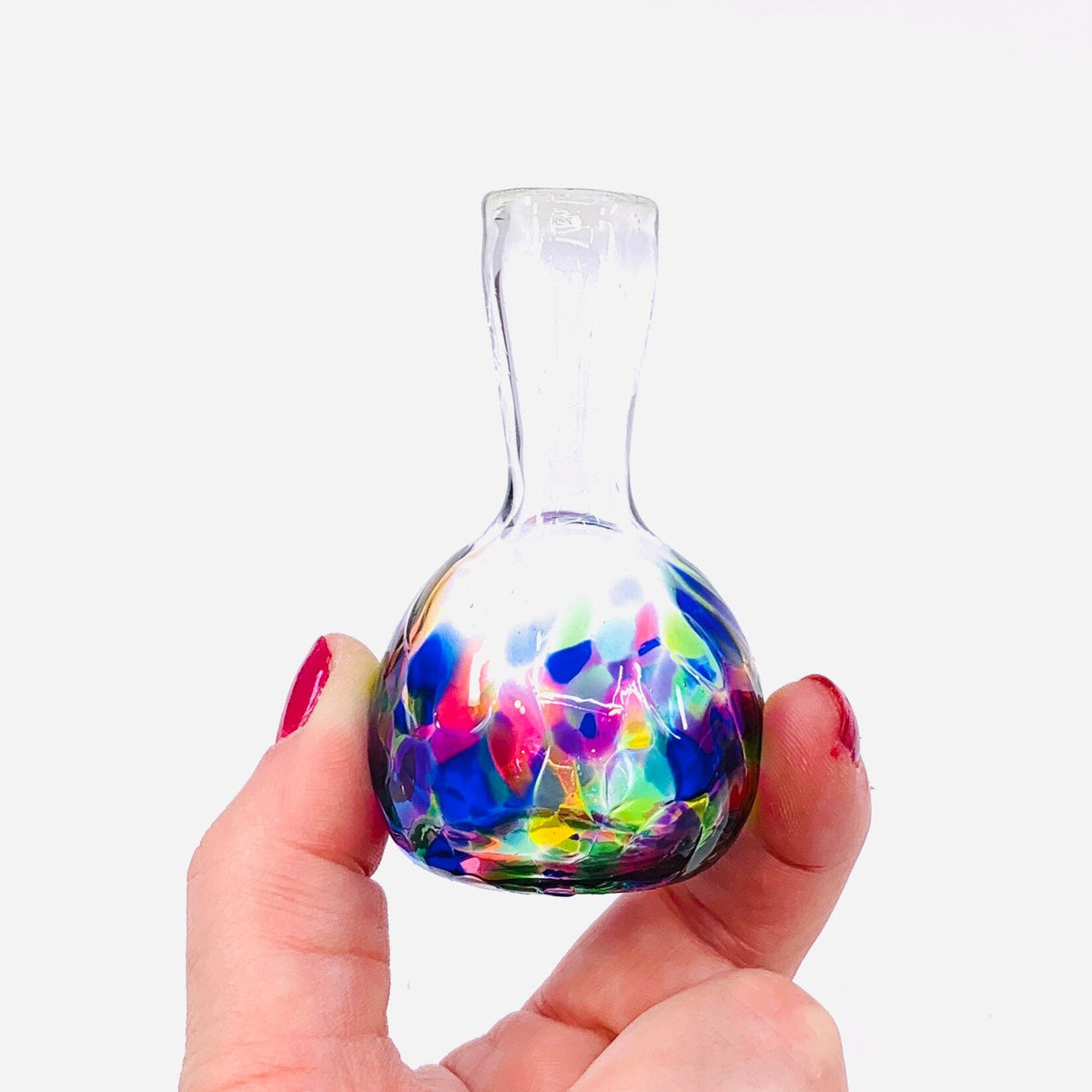 'Mom's Little Dandelion Vase', Artisan Bud Vase 26 Confetti Henrietta Glass 