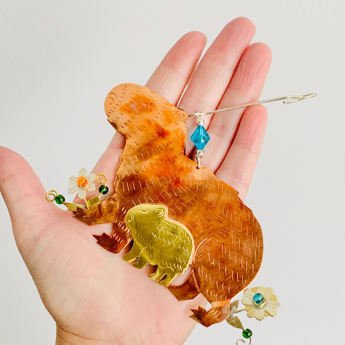 Mixed Metal Ornament, Capybara