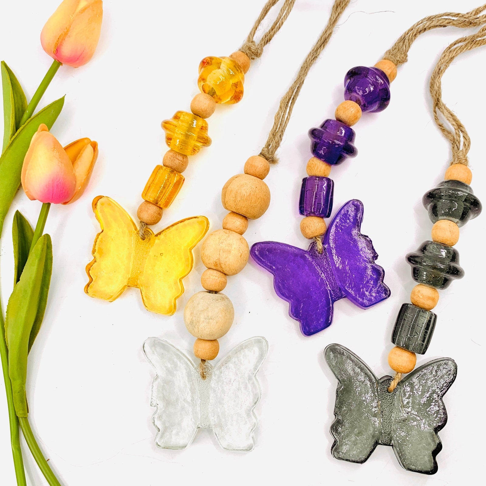 Glass Butterfly Suncatcher, Clear Oak Street 