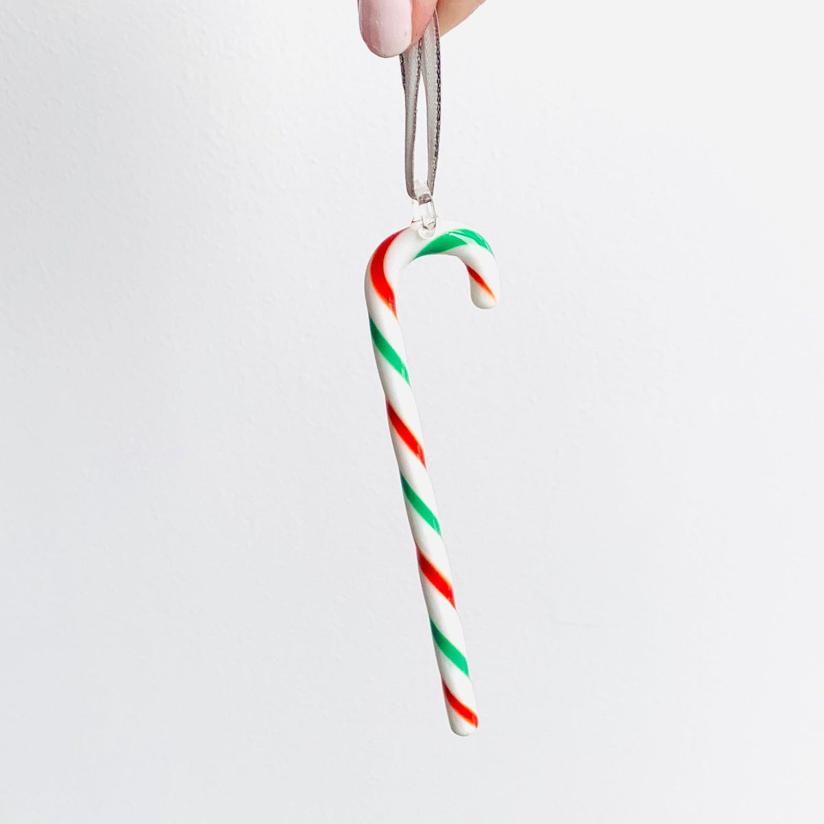 Glass Candy Cane Ornament 240, Spearmint Holiday - 
