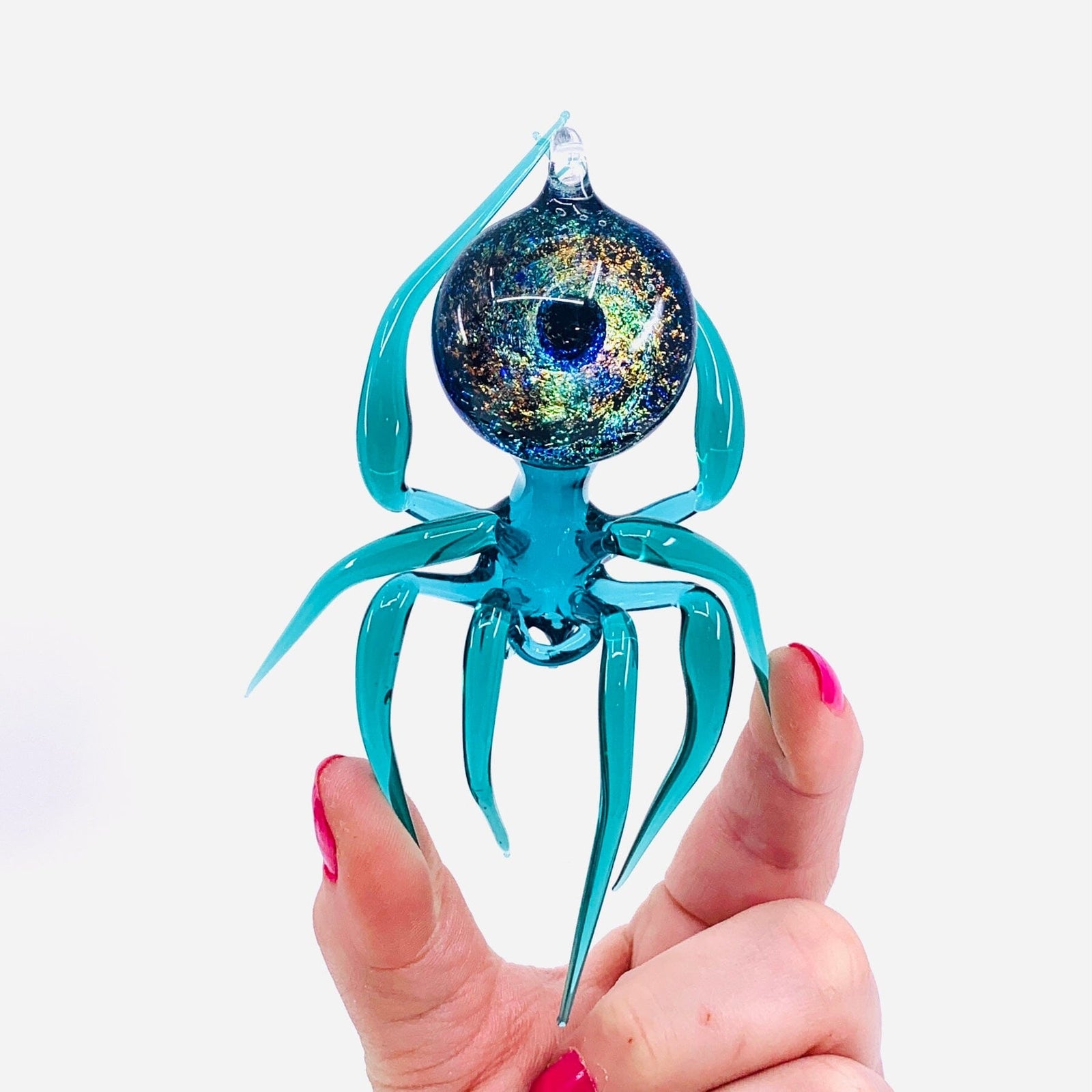 Glass Galaxy Spider Ornament, 50 Ornament WGK Glass Art Inc 