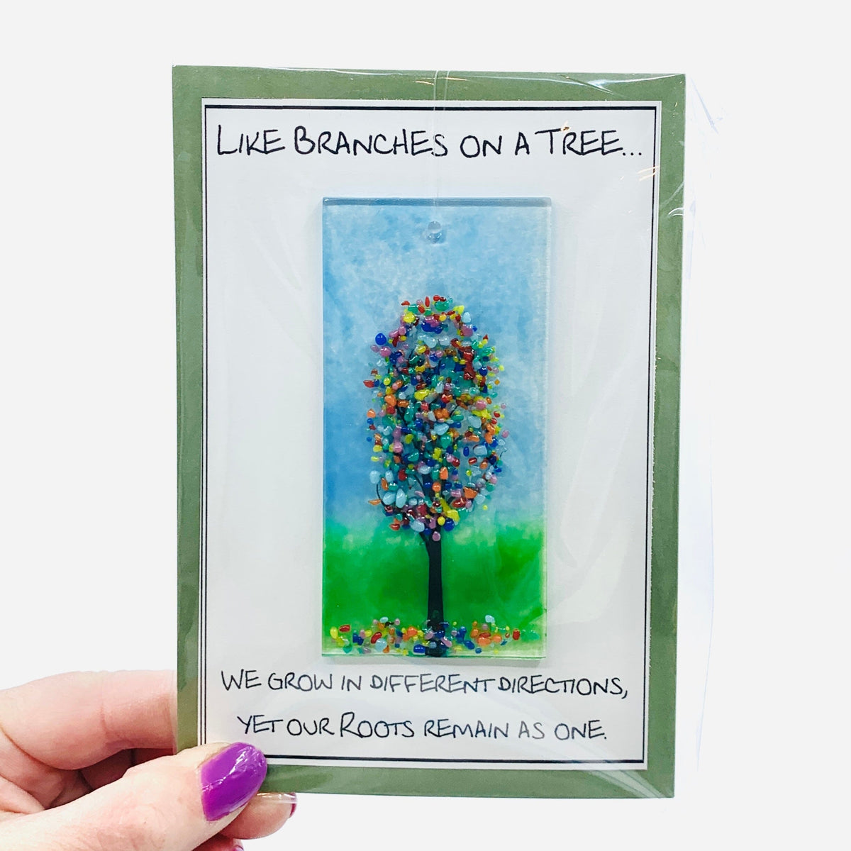 Fused Glass "Like Branches on a Tree” Suncatcher 28 Decor Glimmer Glass Gifts 