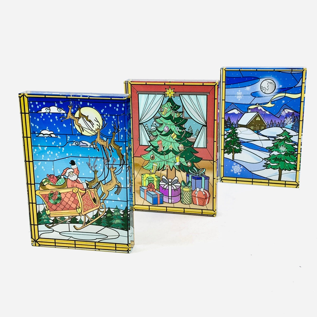 Glass Block Holiday Windows Decor GANZ 