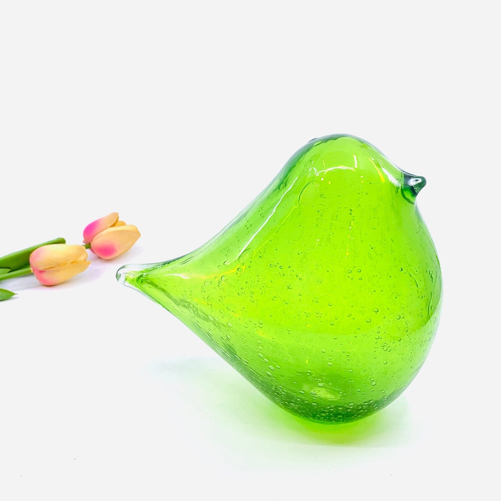 Blown Glass Birds, Green Diamond Star 