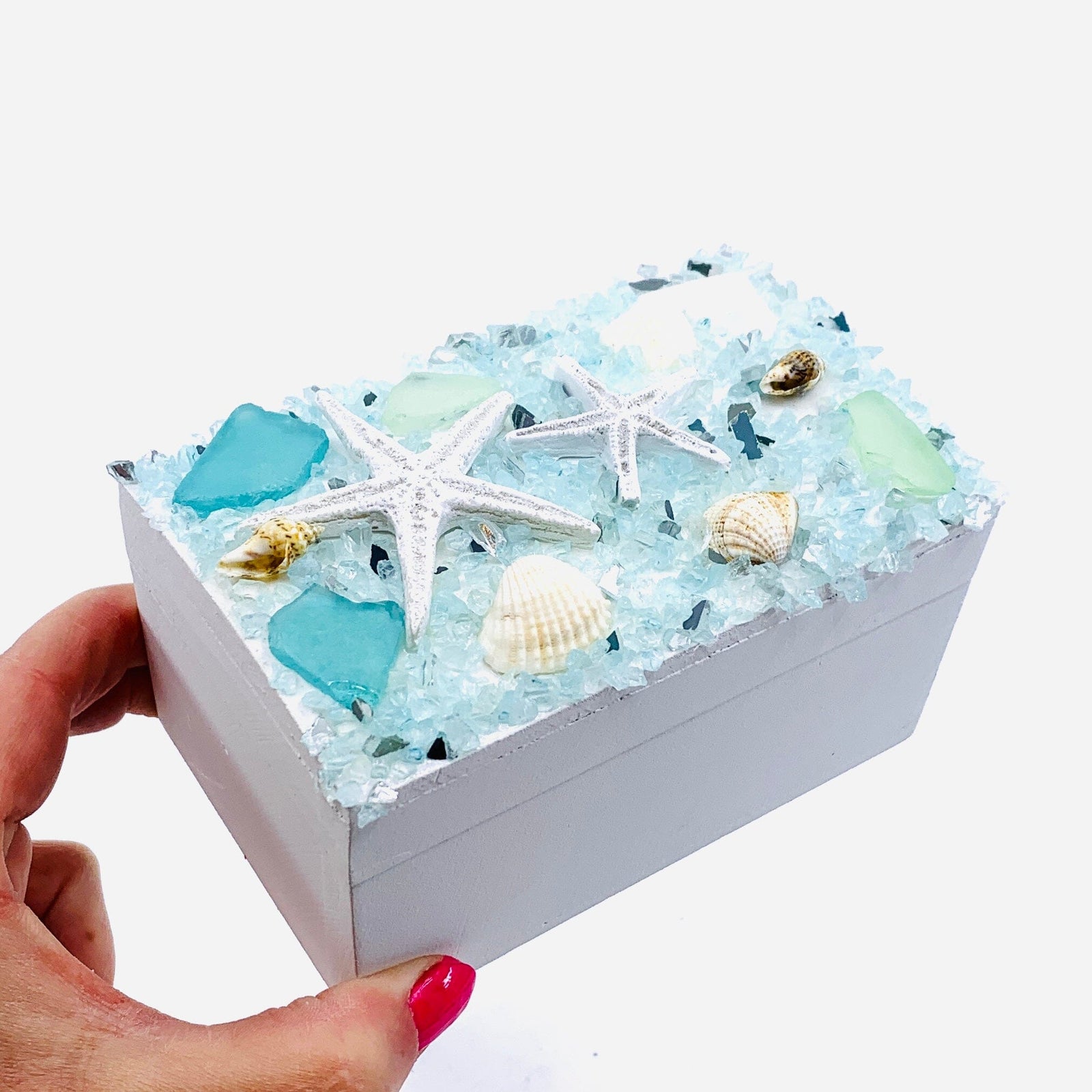 Sea Glass Trinket Box, Large Decor Chesapeake Bay 