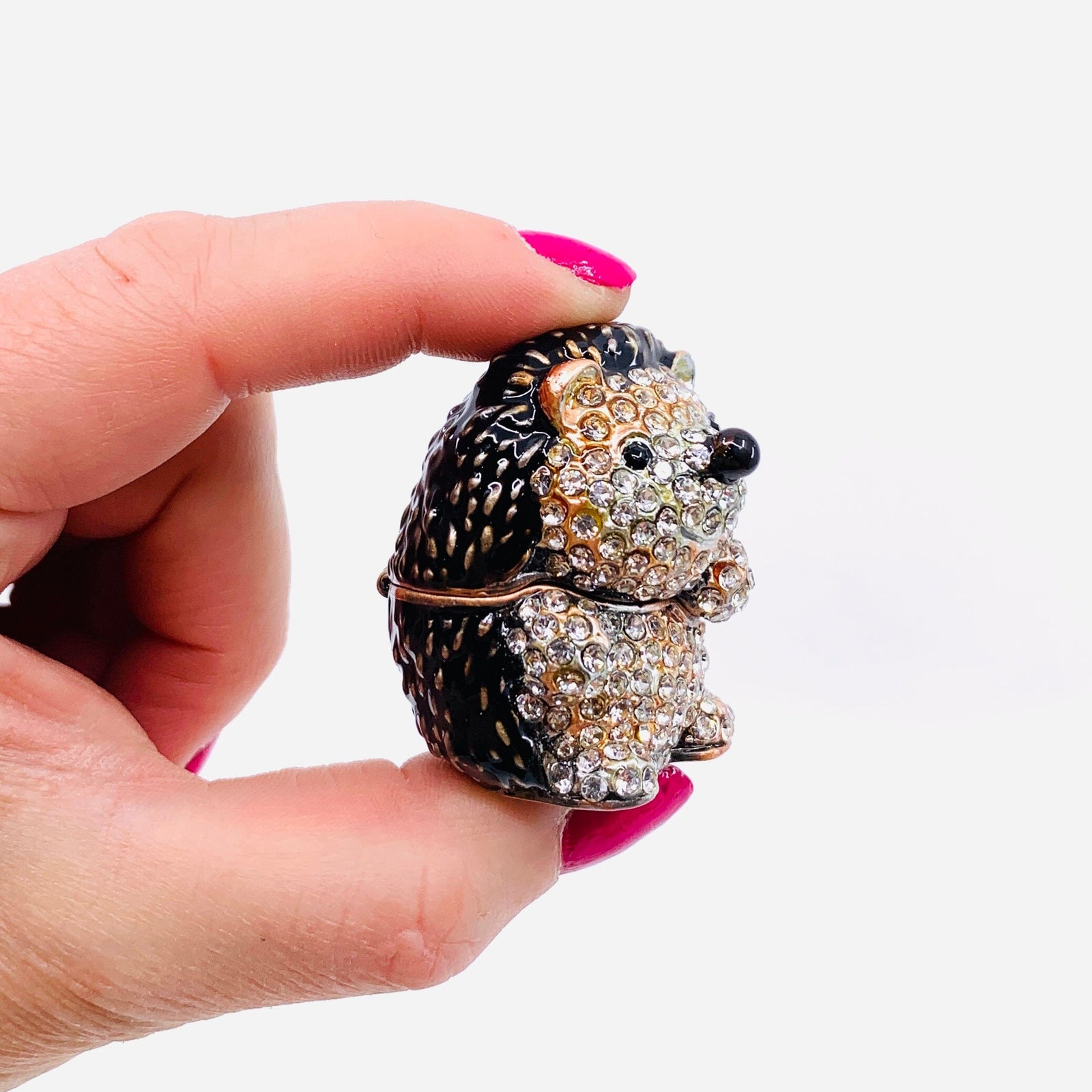 Bejeweled Enamel Trinket Box 17, Hedgehog Decor Kubla Craft 