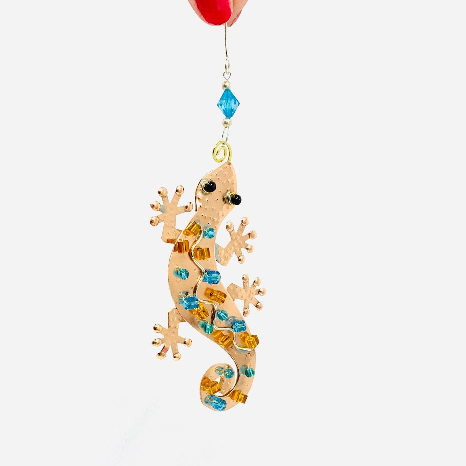 Mixed Metal Ornament, Gecko Miniature Pilgrim Imports 