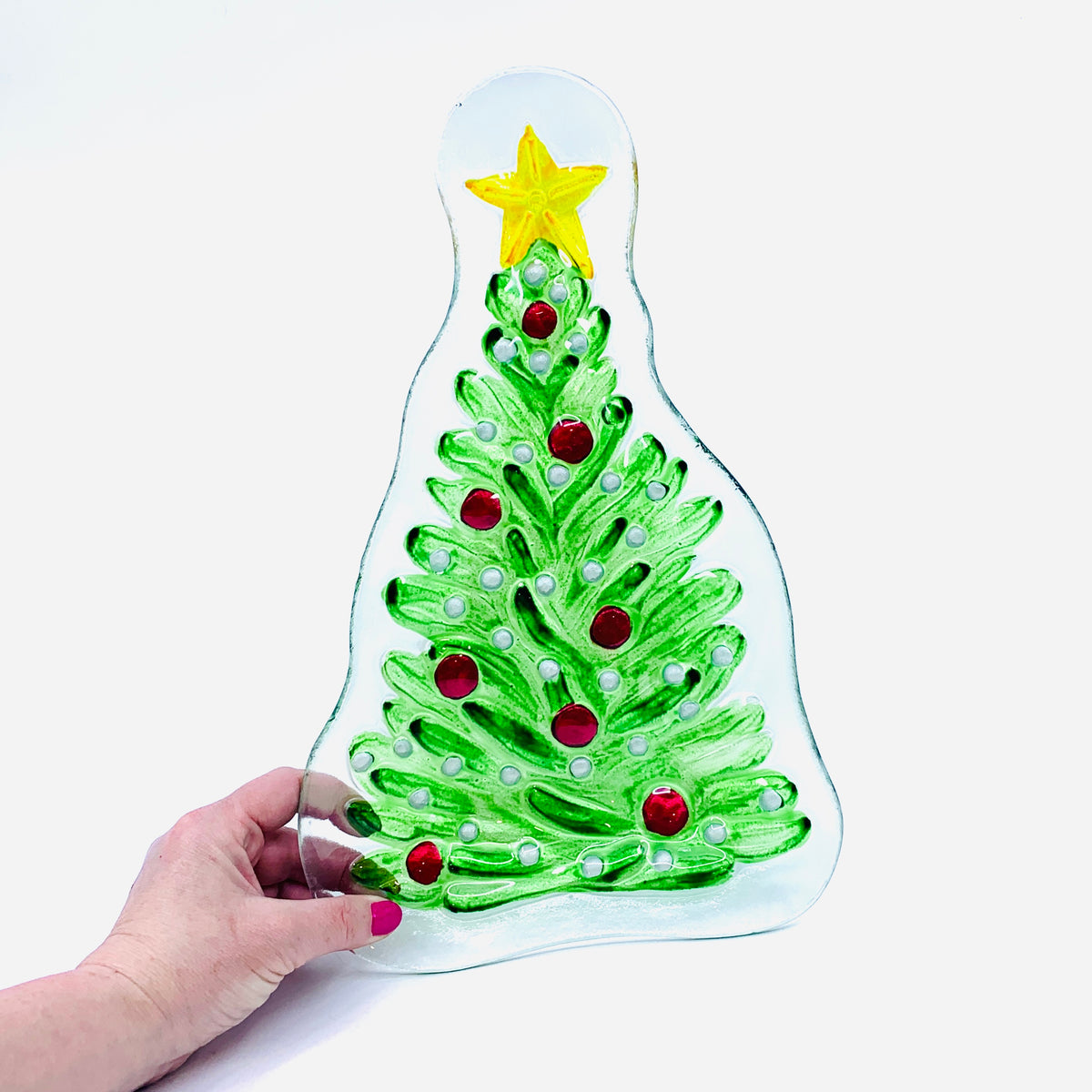 Glass Fusion Platter, Christmas Tree 51
