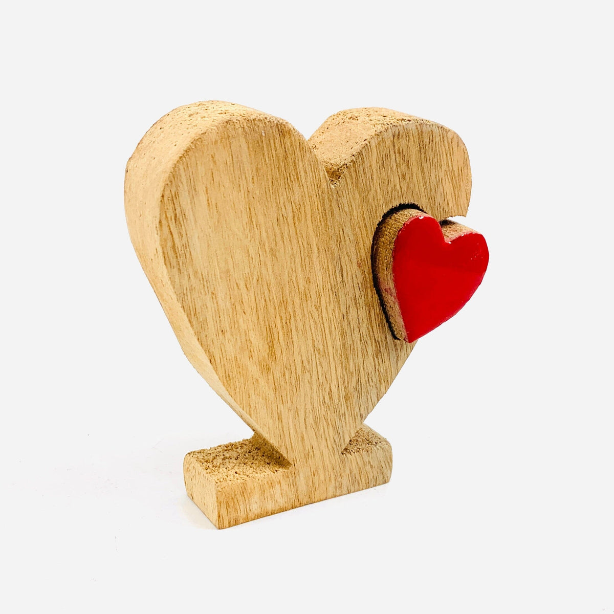 Red Enamel Wooden Heart Décor, Small KEL-TOY 