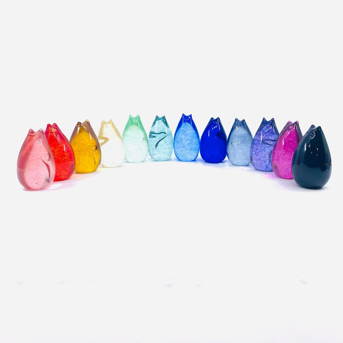 Little Glass Love Cat, Grape Miniature Henrietta Glass 