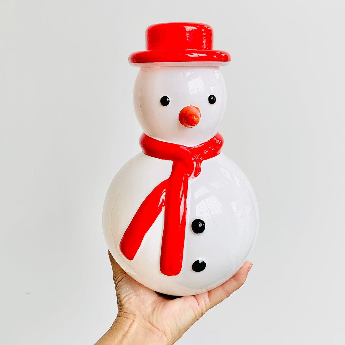 Carrot Nose Snowman - Red Hat Diamond Star 