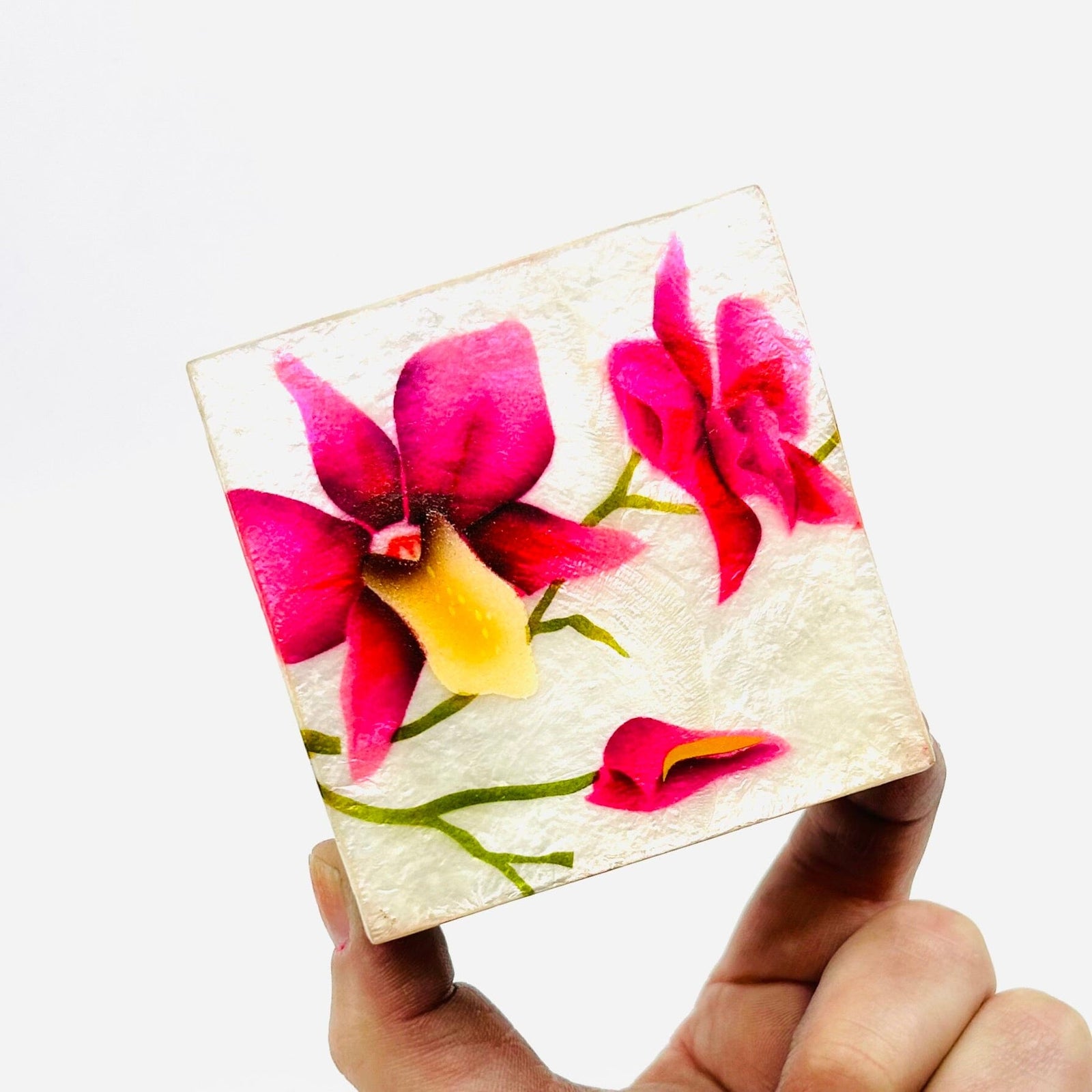 Capiz Shell Trinket Box 18, Dendrobium Decor Kubla Craft 