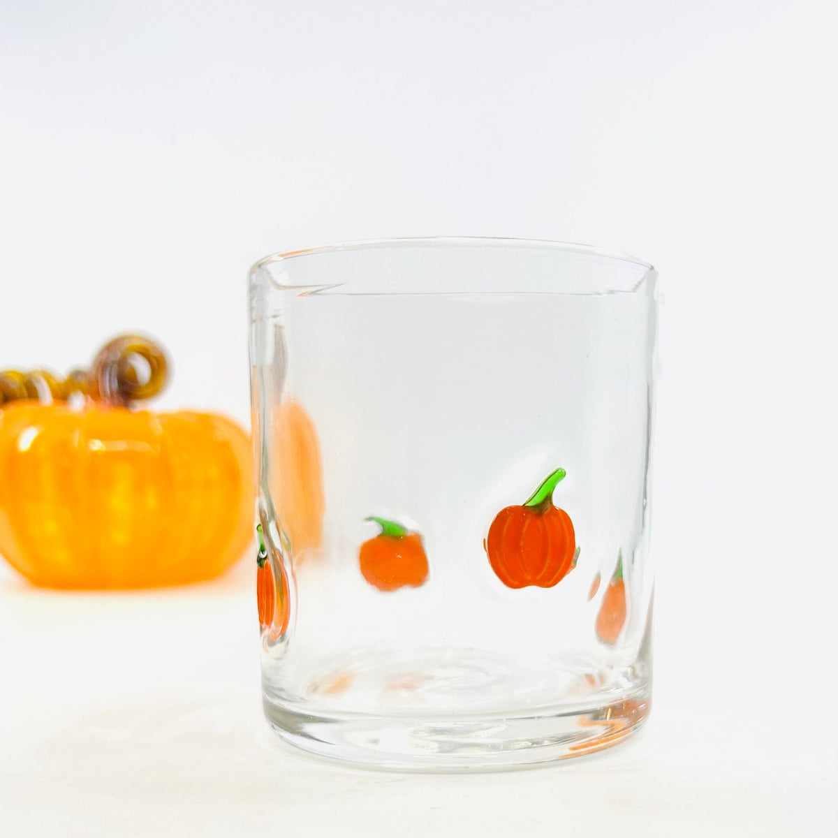 Pumpkin Double Old Fashioned Glass Decor Tag 