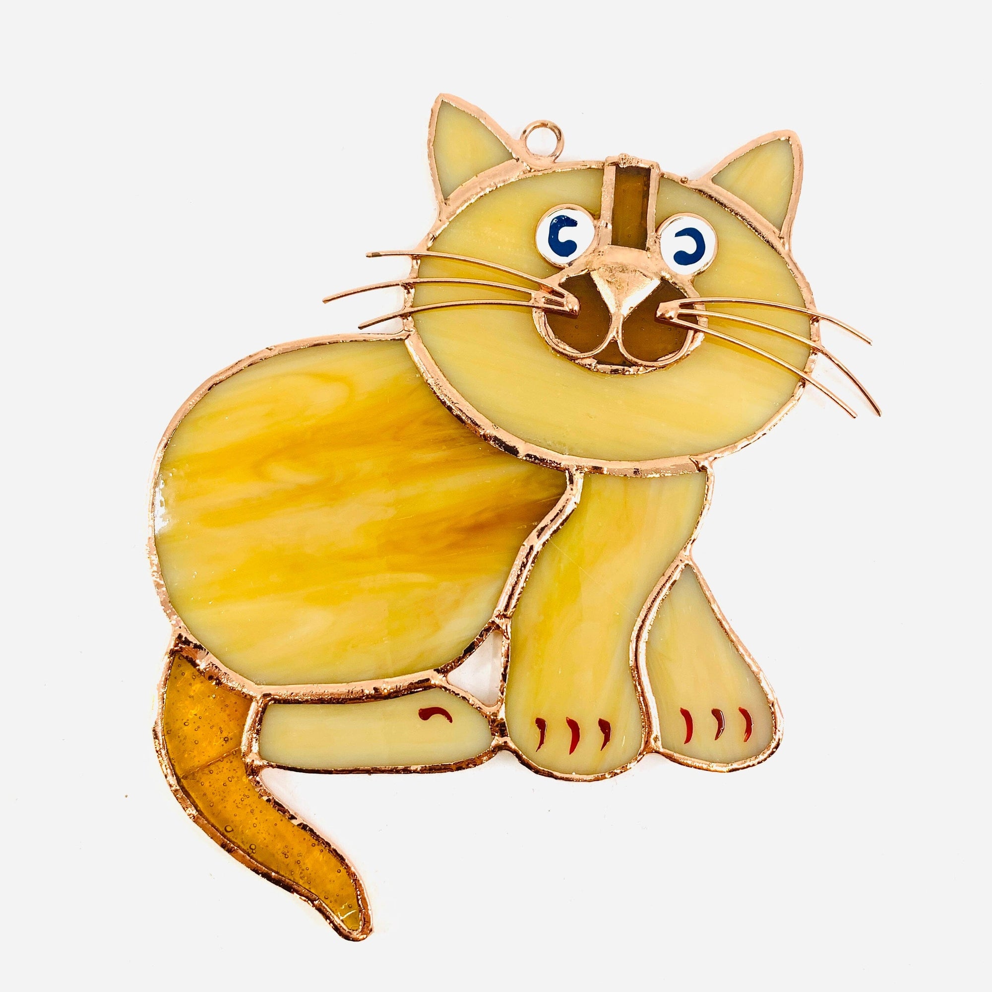 Stained Glass Suncatcher, Tan Cat Decor Gift Essentials 