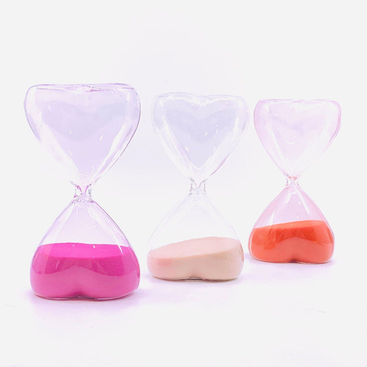 Time For Love - Valentines Heart Hour Glass, Hot Pink