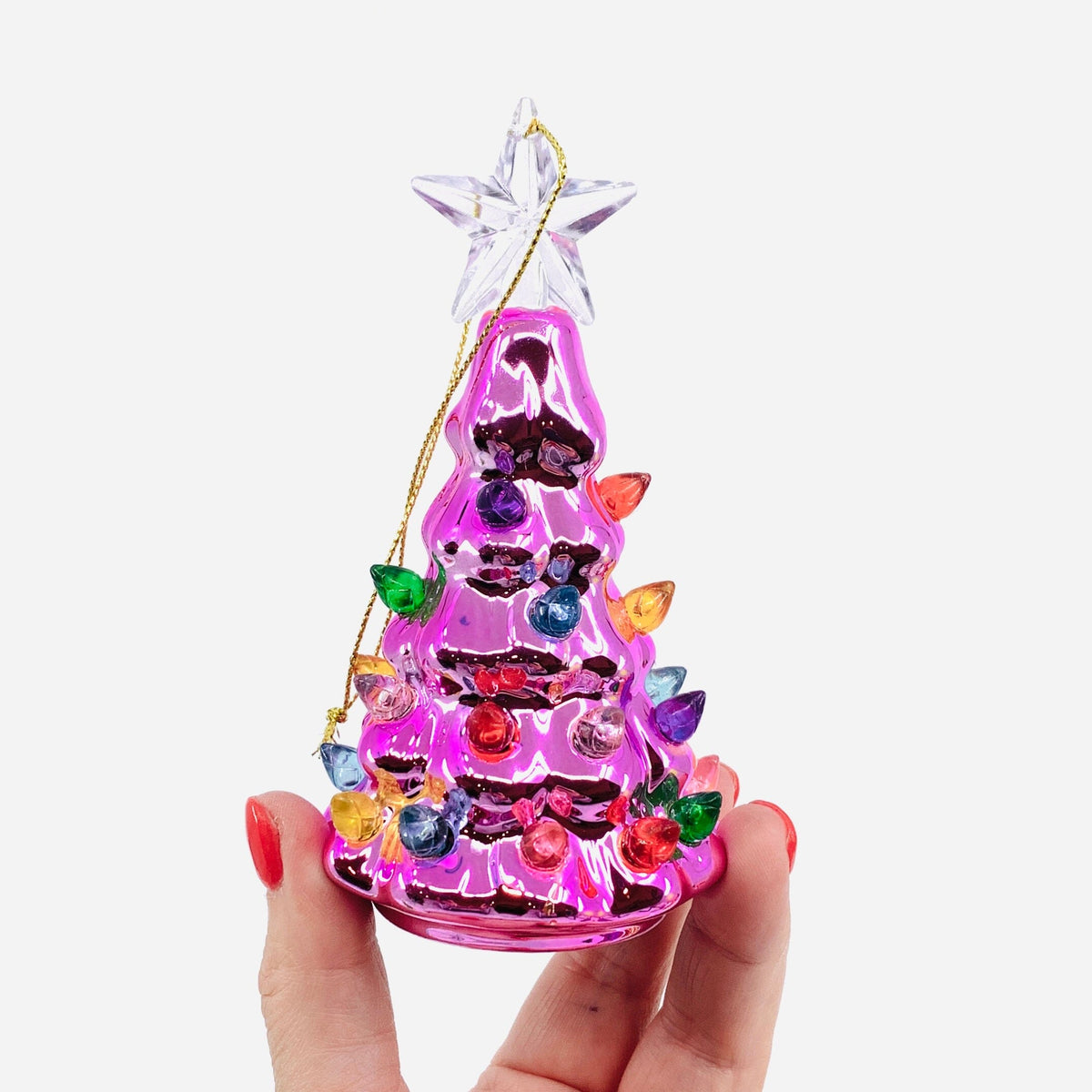 Metallic Tree Ornaments, Pink One Hundred 80 Degrees 