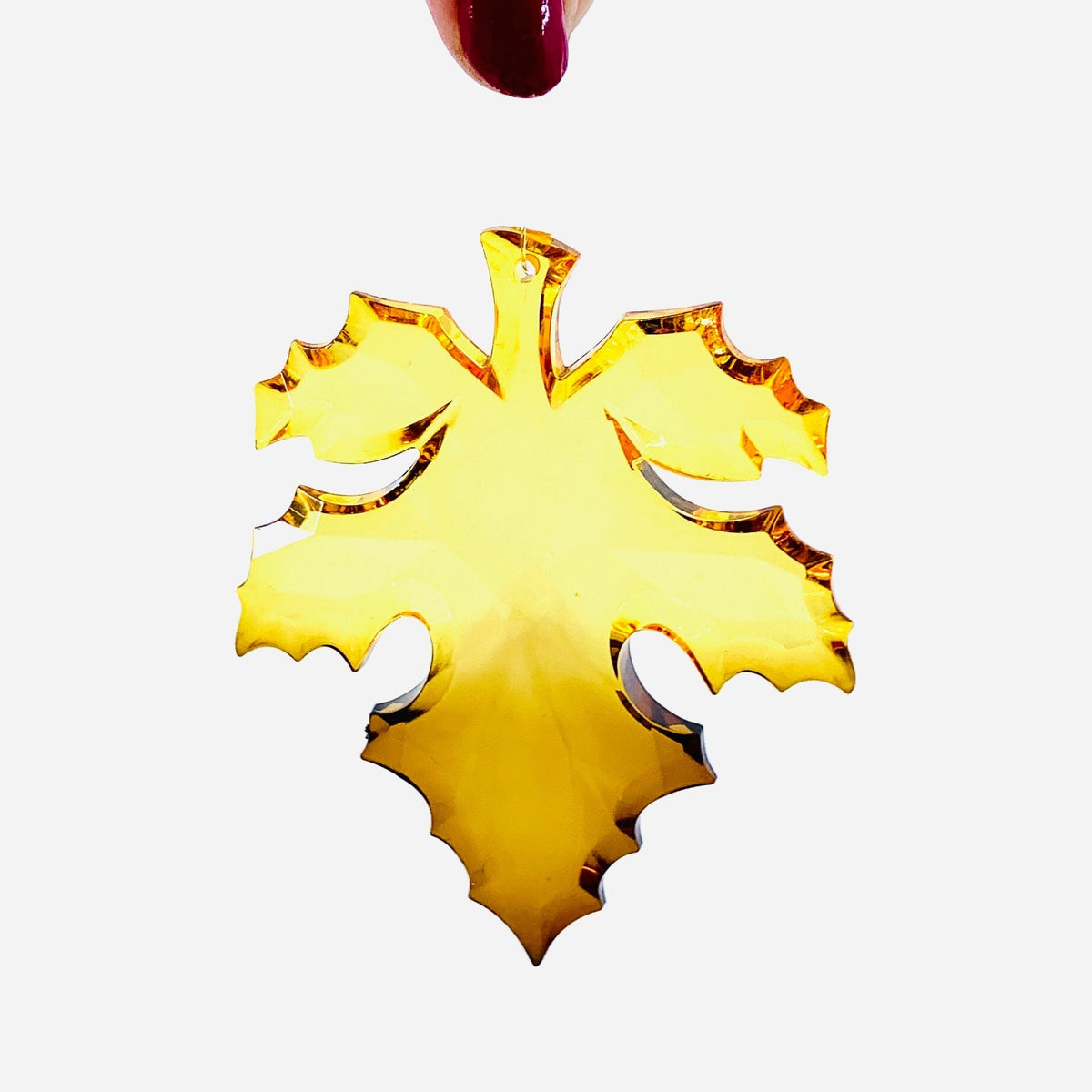 Fall Leaves Crystal Acrylic Ornament, Yellow Ornament GANZ 