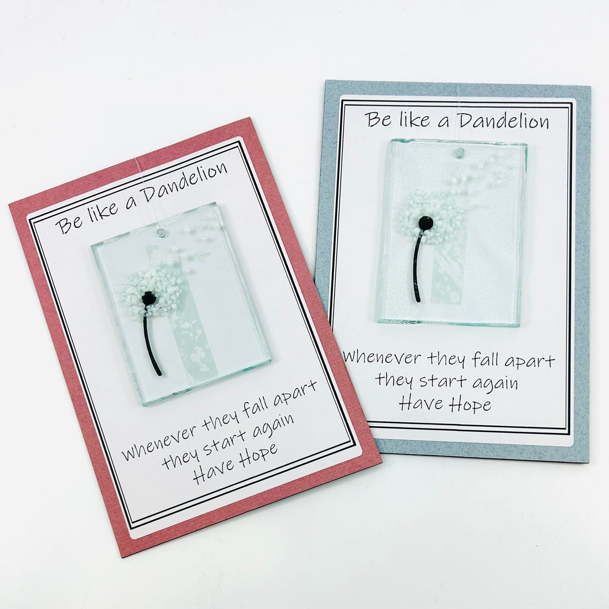Fused Glass "Be Like a Dandelion” Suncatcher Decor Glimmer Glass Gifts 