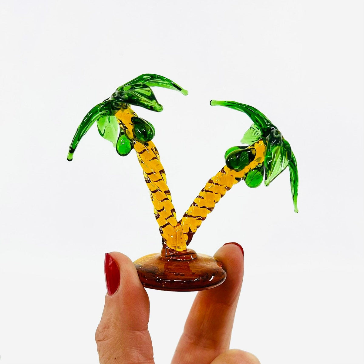 Glass Twin Palm Tree Miniature - 