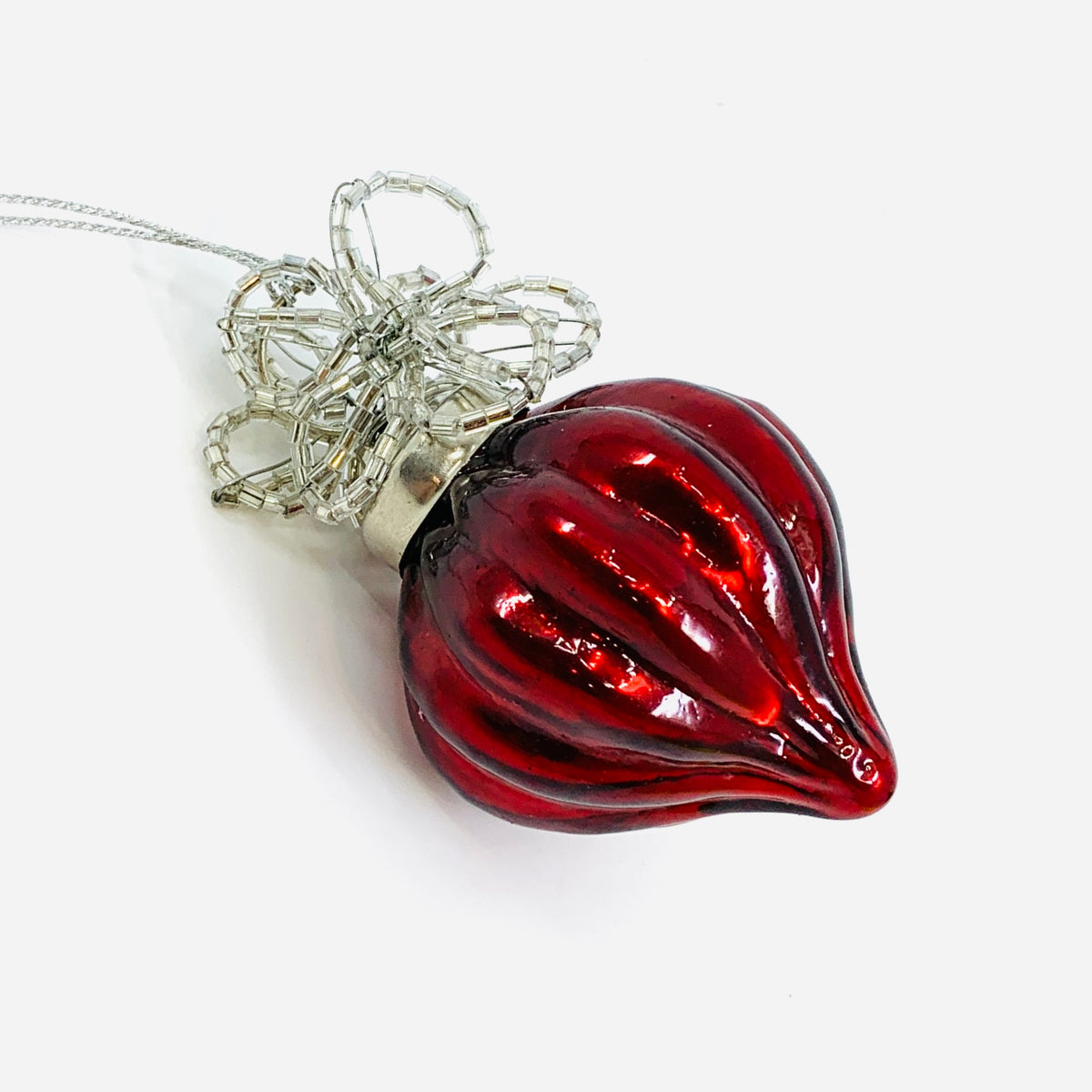 Beaded Jewel Ornament 75, Red