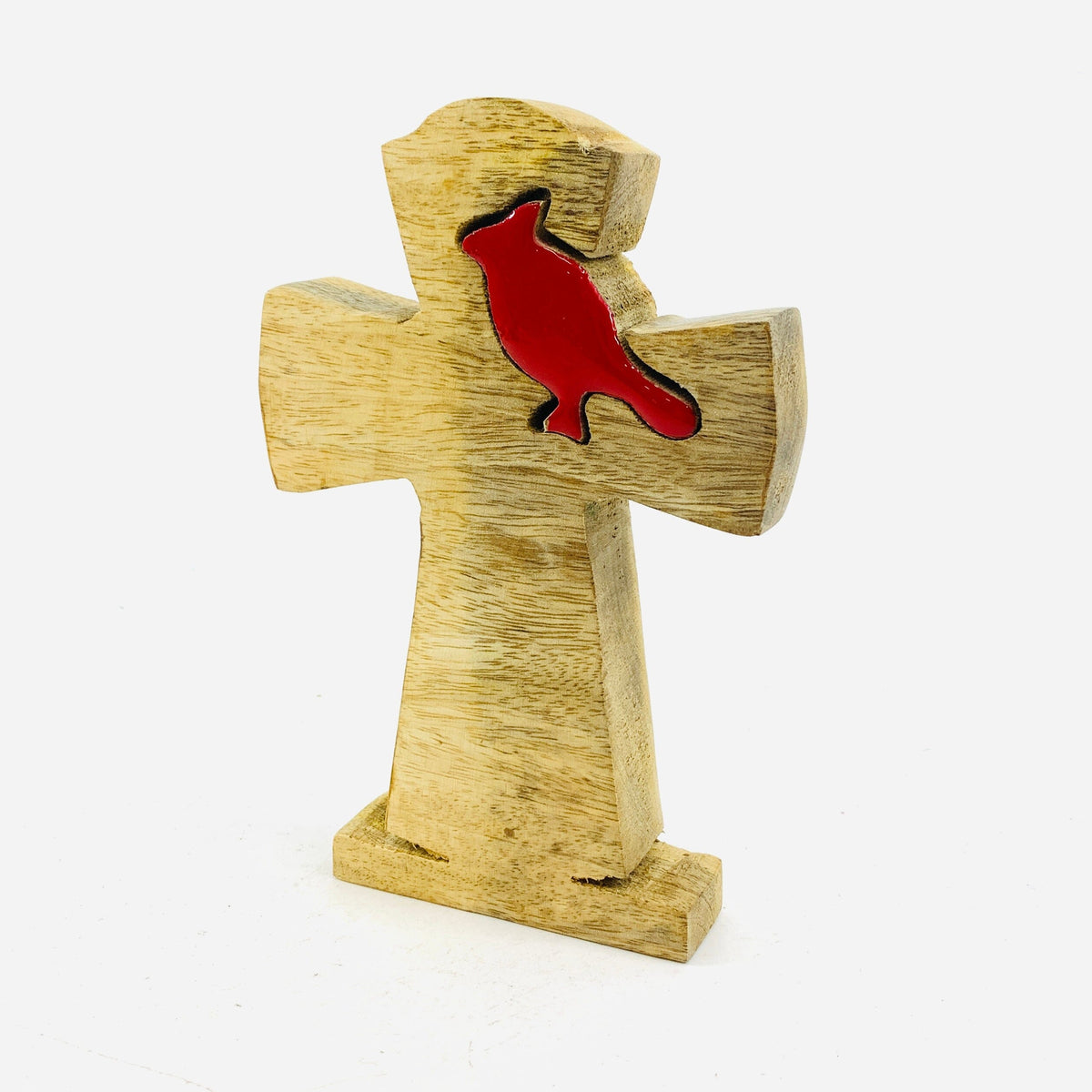 Red Enamel Wooden Cardinal Décor KEL-TOY 