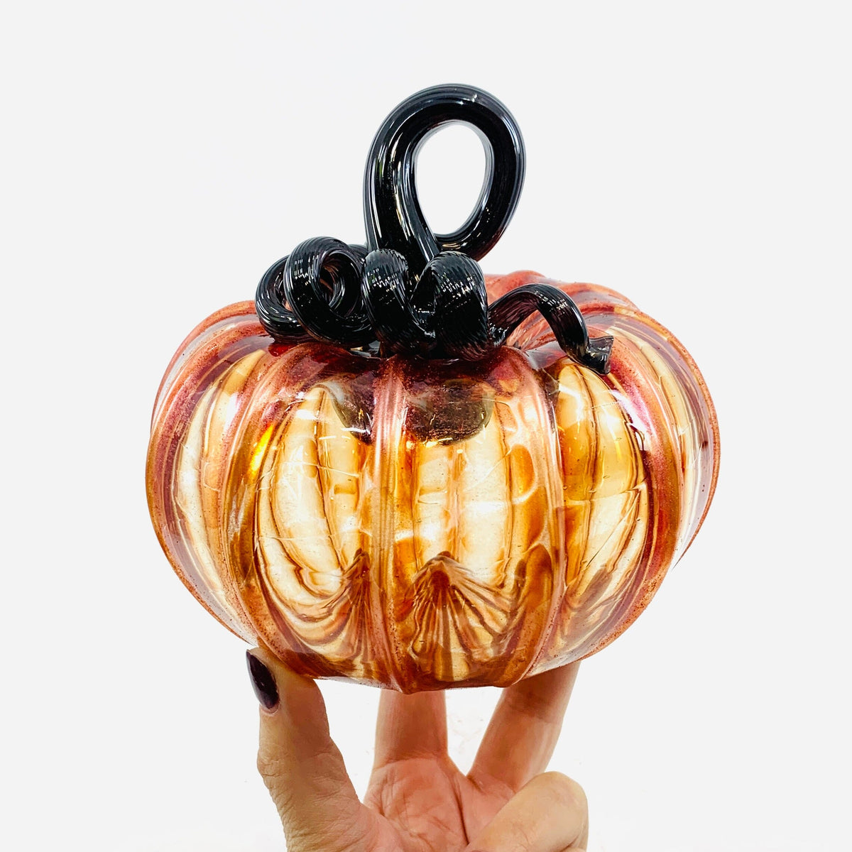 Daily Pumpkin 79 Fall Shimmer Jumbo Squat Daily Pumpkin Luke Adams Glass Blowing Studio 