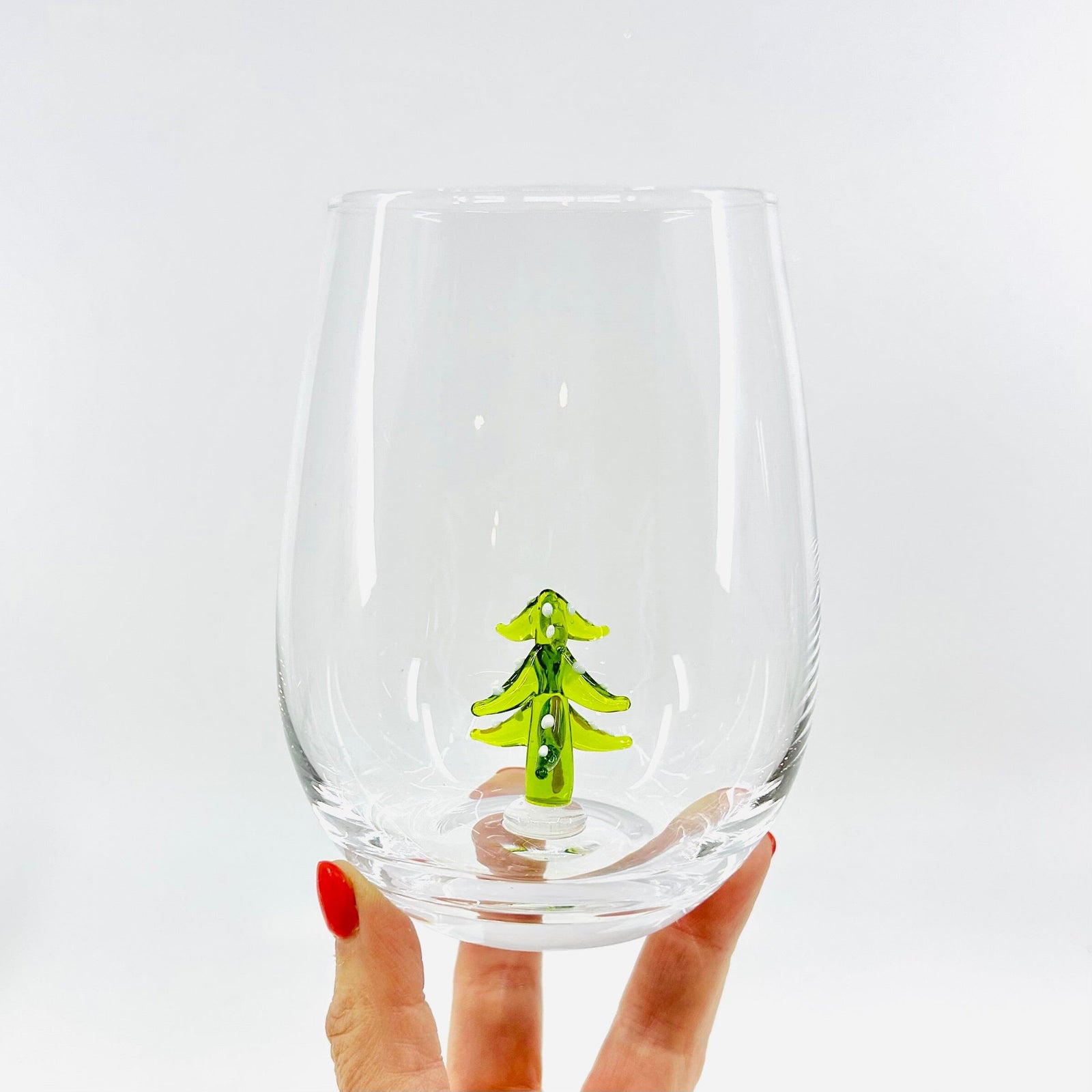 Holiday Icon Stemless Wine Glass, Snowman Creative Co-Op 