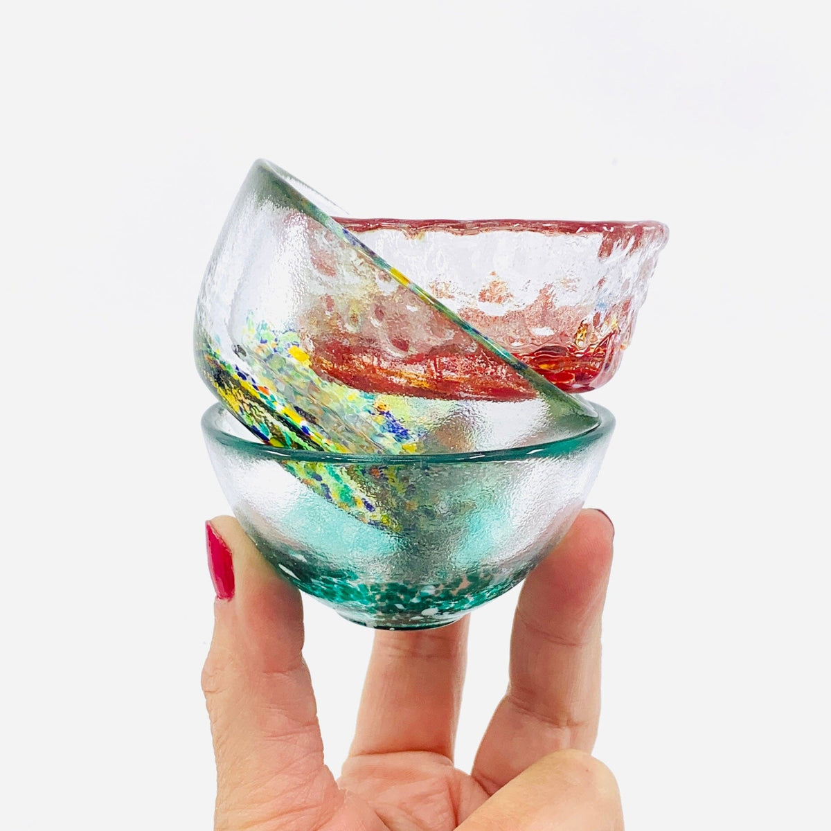 Recycled Glass Confetti Bowls Decor Creative Co-Op 
