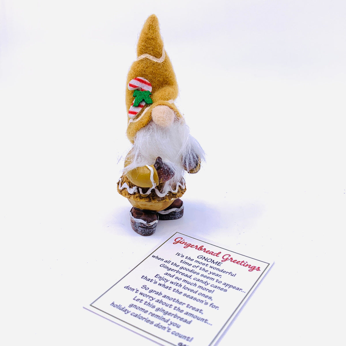 Gingerbread Greetings Gnome PT 103 Miniature GANZ Candy Cane 