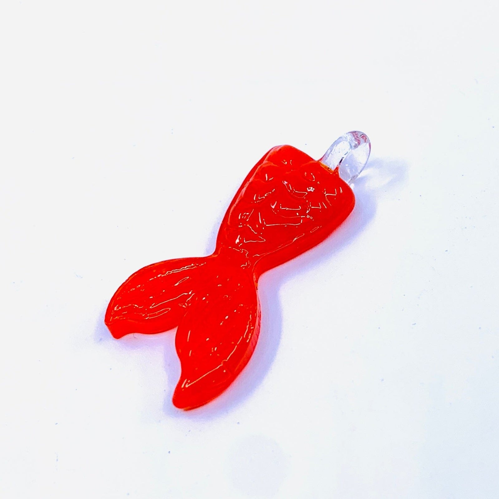 Hanging Glass Mermaid Tail, Coral Miniature - 