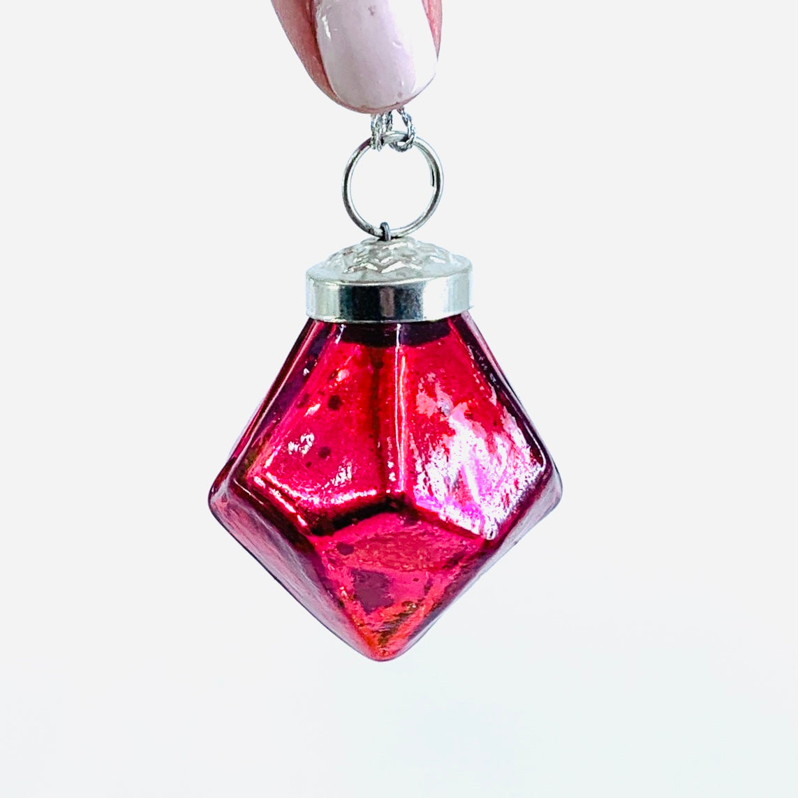 Glass Diamond Drop  Ornament