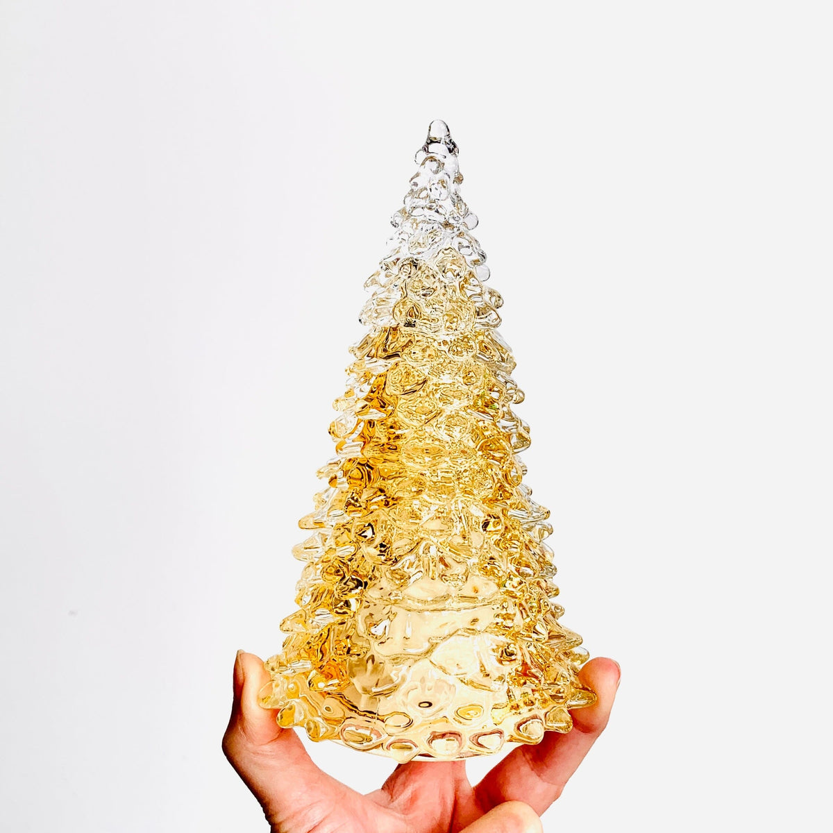 Amber Blown Glass Tree Diamond Star Small 