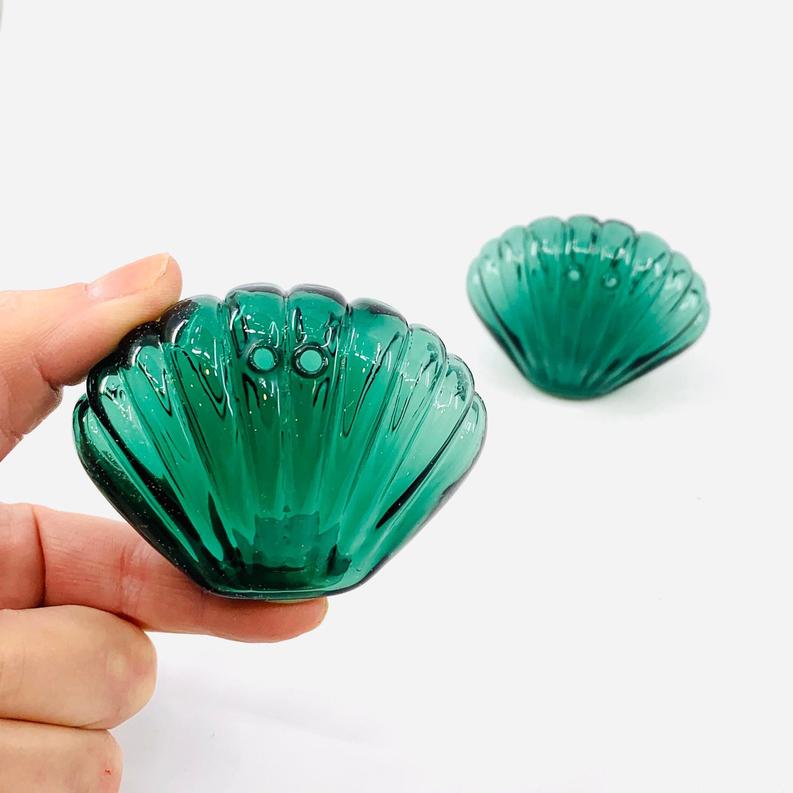 Glass Salt and Pepper Shakers, Shells Decor Gift Essentials 