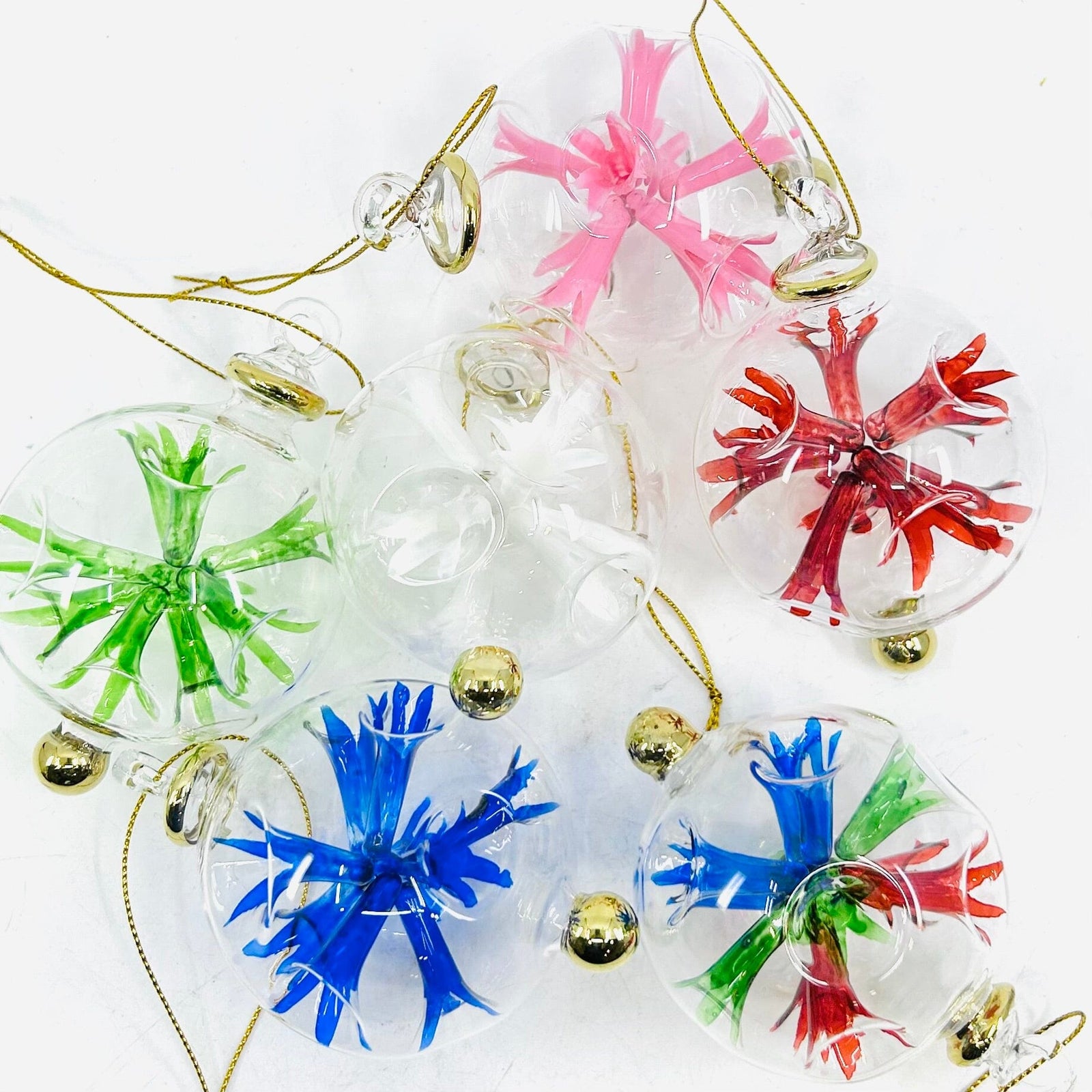 Hand Blown Starburst Ornaments, Green Small Unique Tradings LLC 