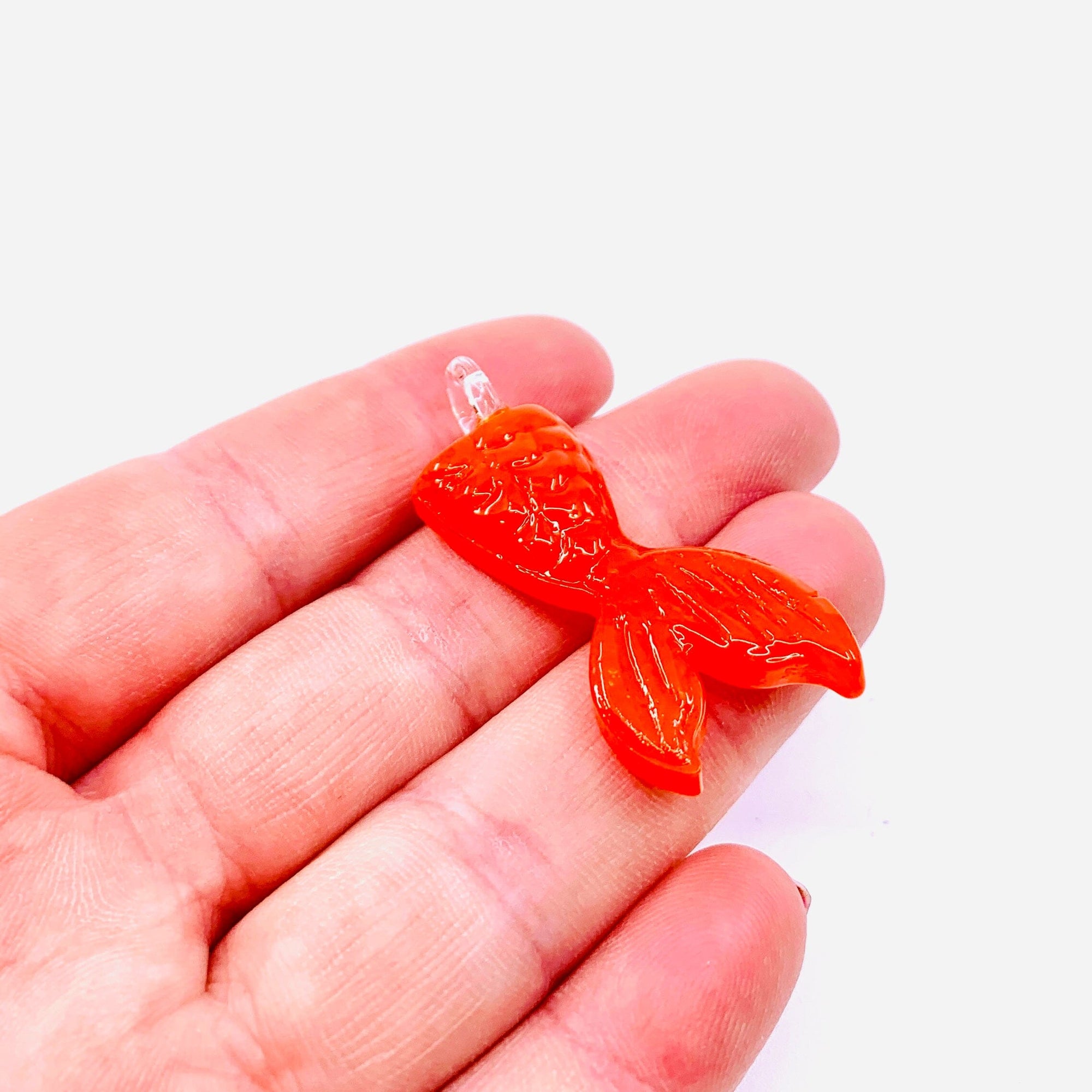 Hanging Glass Mermaid Tail, Coral Miniature - 