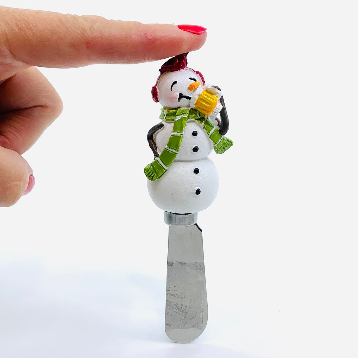 Tipsy Snowman Spreader, Ear Muffs Decor GANZ 