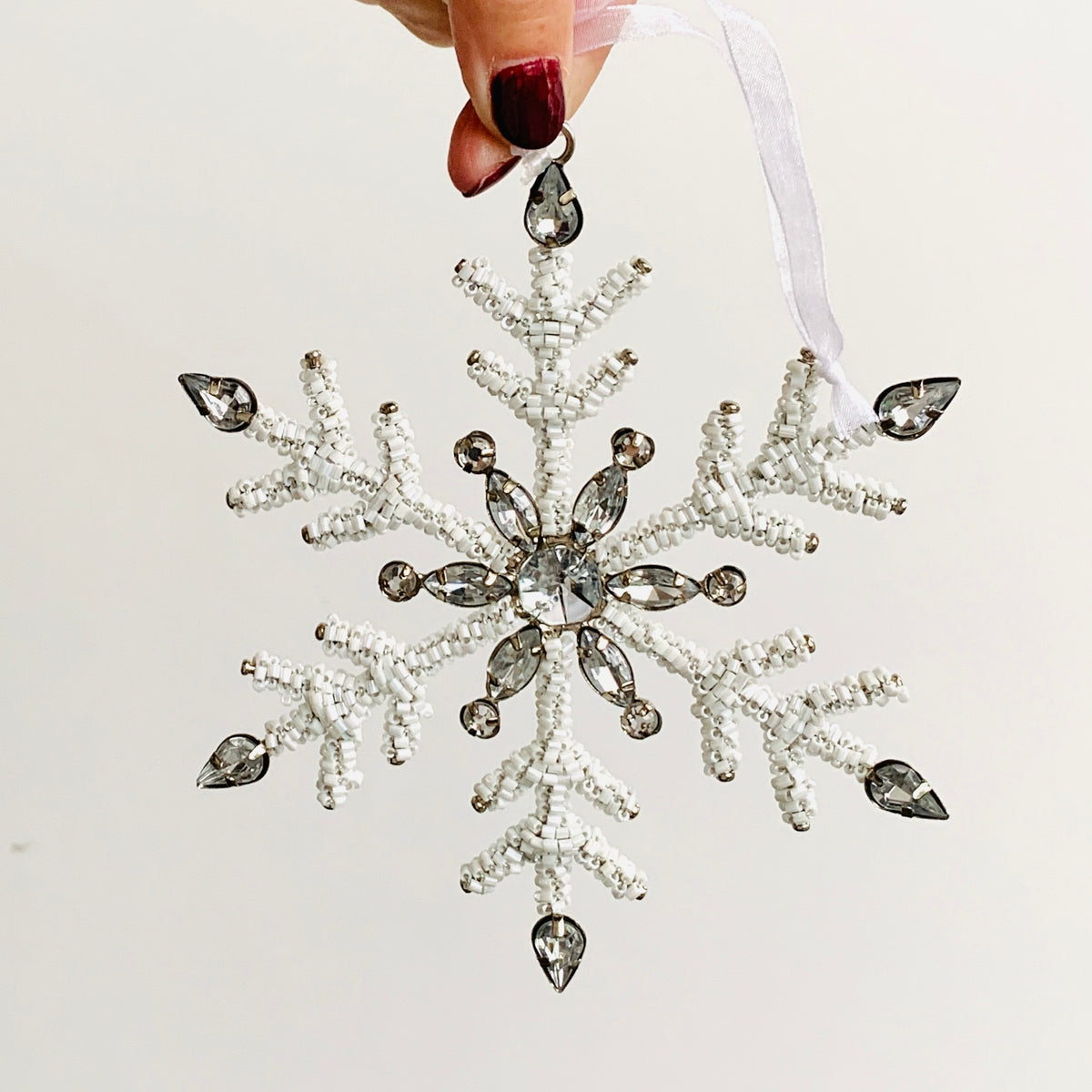 Snowflake Beaded Ornament 22