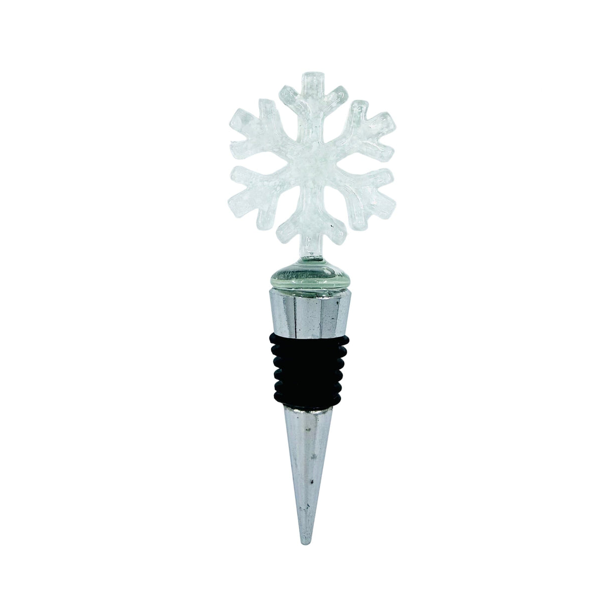 Glass Bottle Stopper, Snowflake - 