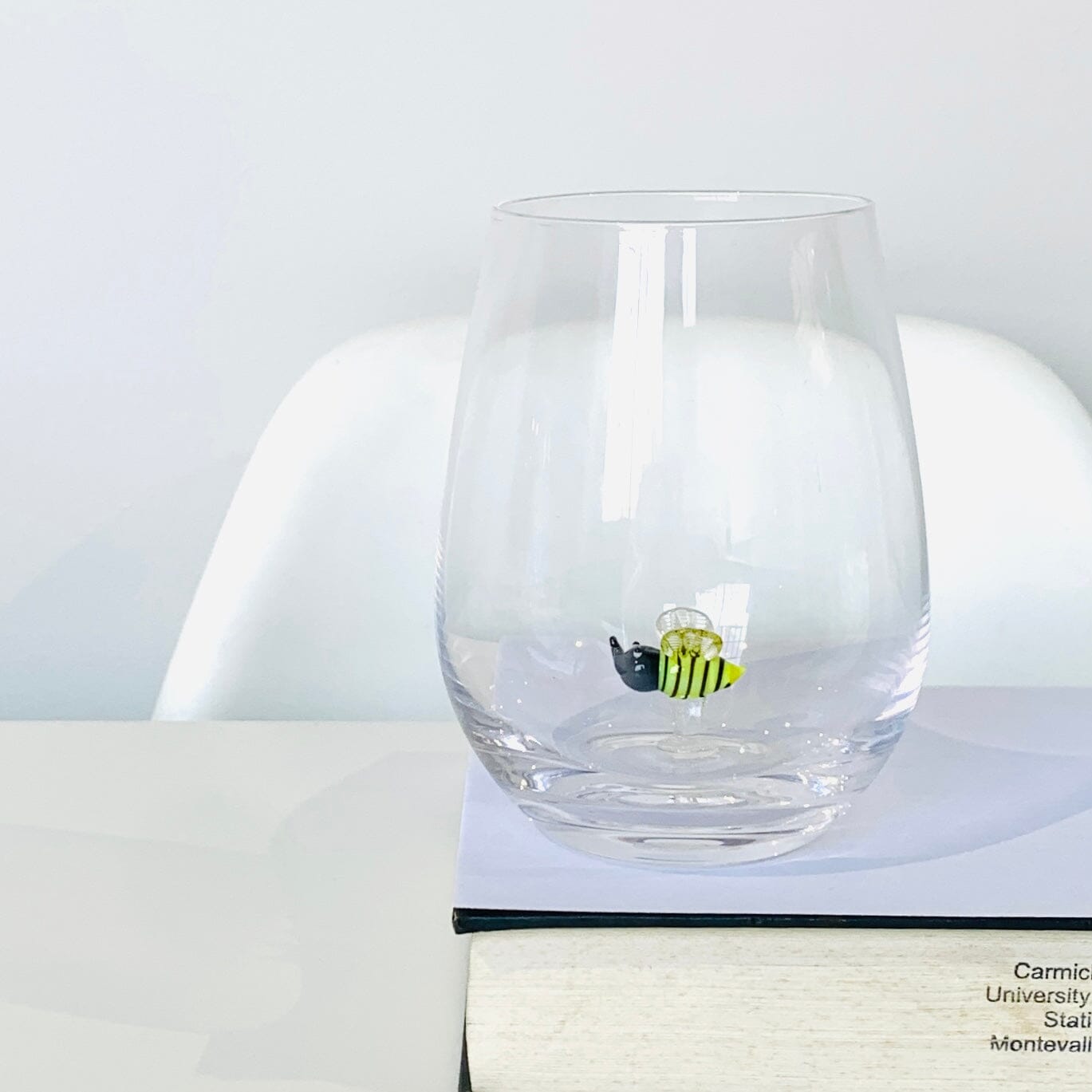 Tiny Animal Large Pour Wine Glass, Bumble Bee Decor Creative Co-Op 
