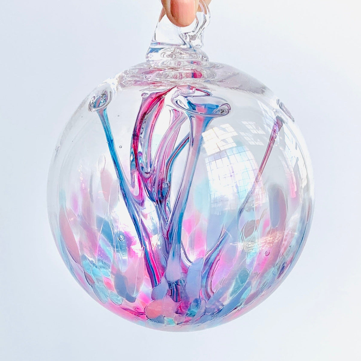 6" Wish Ball Ornament, Hydrangea Wish Ball Luke Adams Glass Blowing Studio 