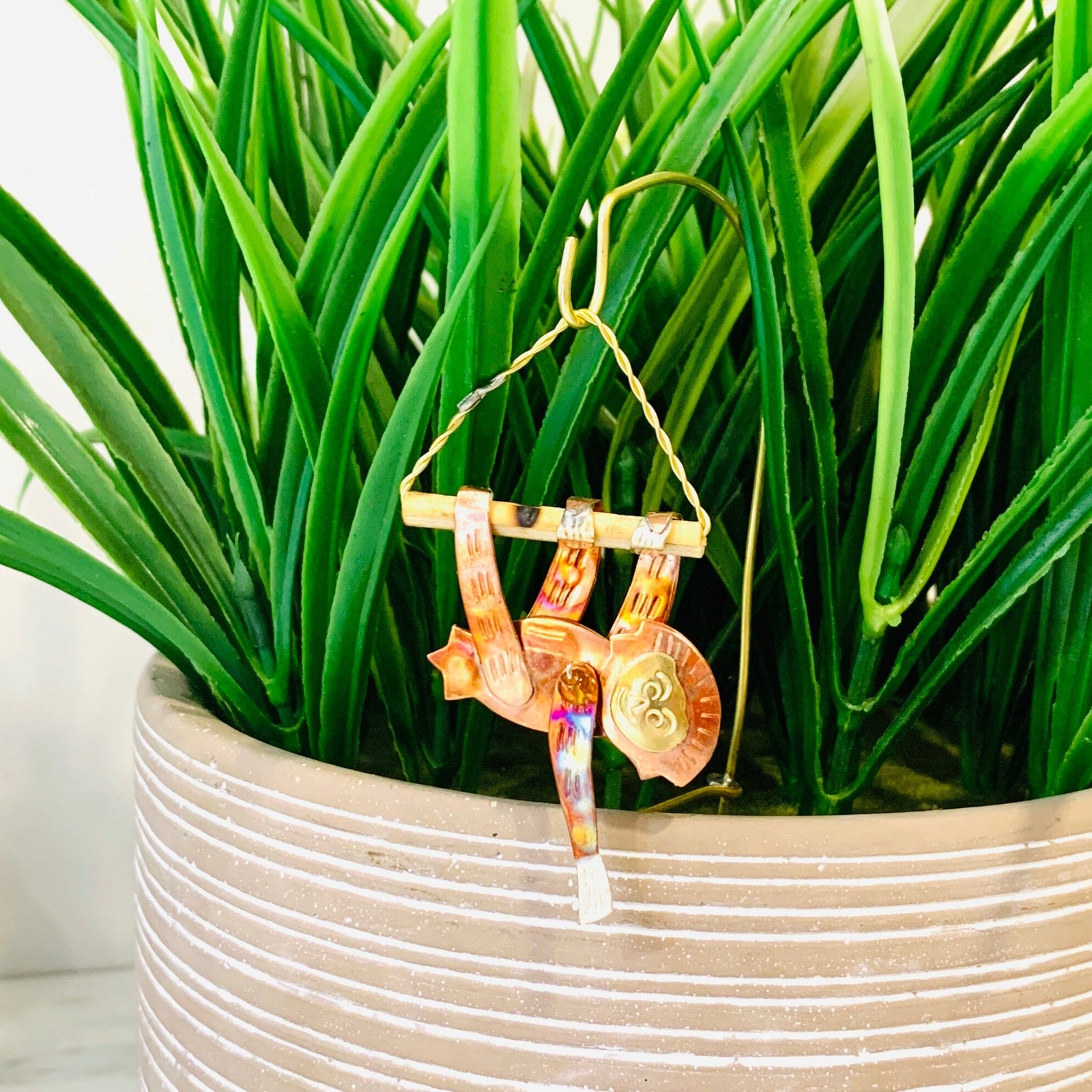 Plant Hangers 4, Swinging Sloth Miniature Pilgrim Imports 