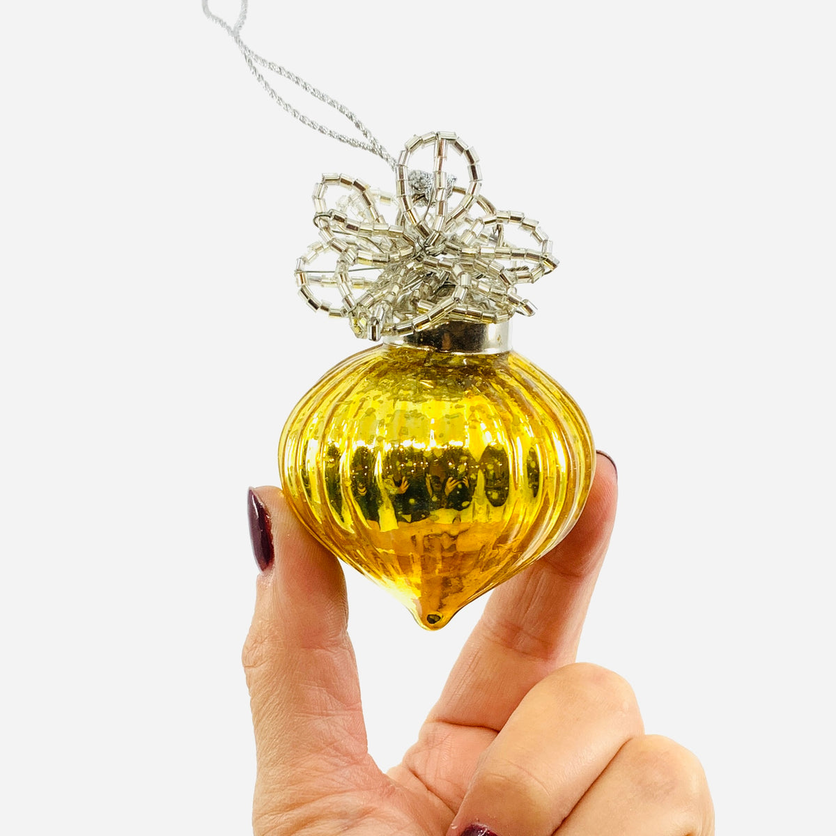 Beaded Jewel Ornament 76, Gold