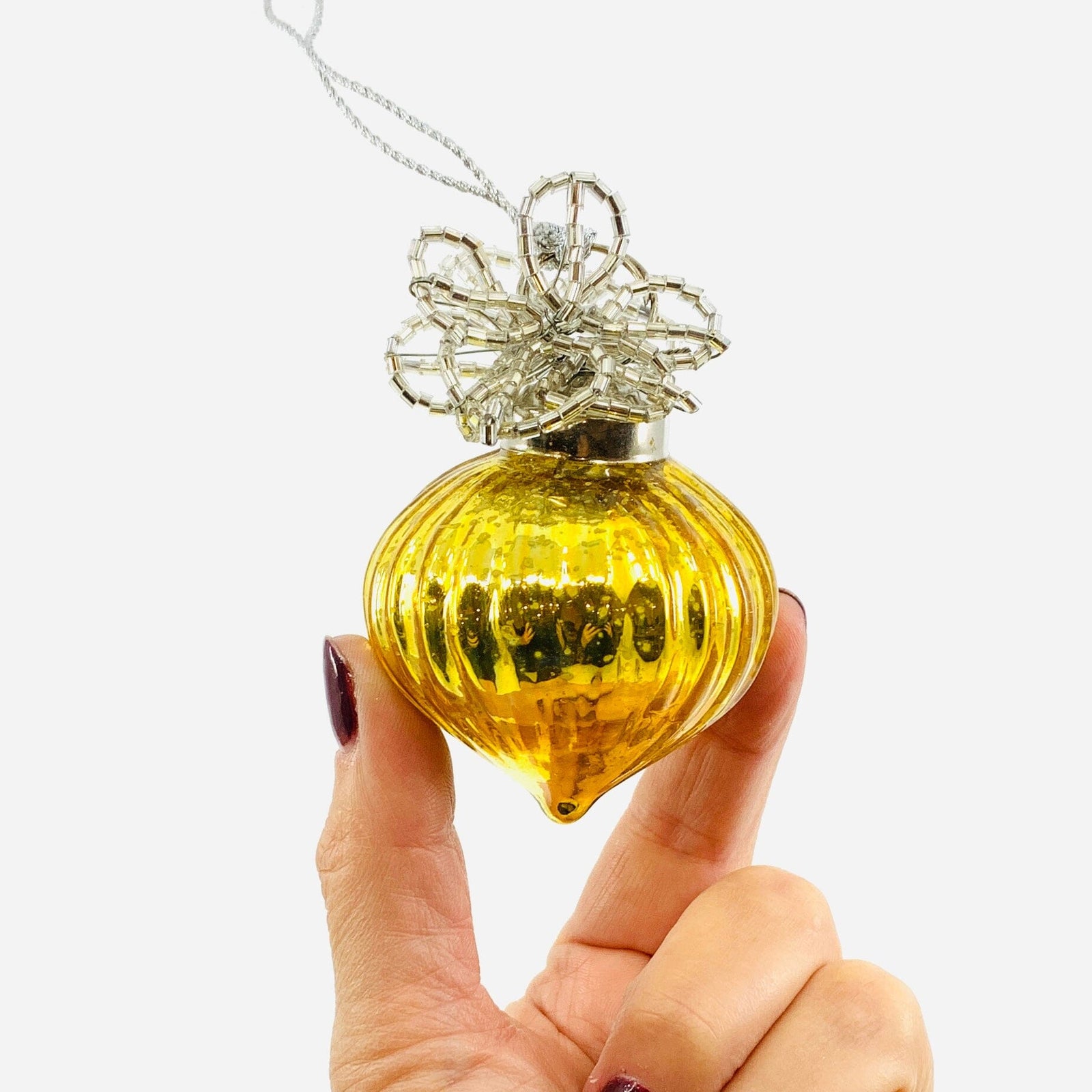Beaded Jewel Ornament 76, Gold Oak Street 