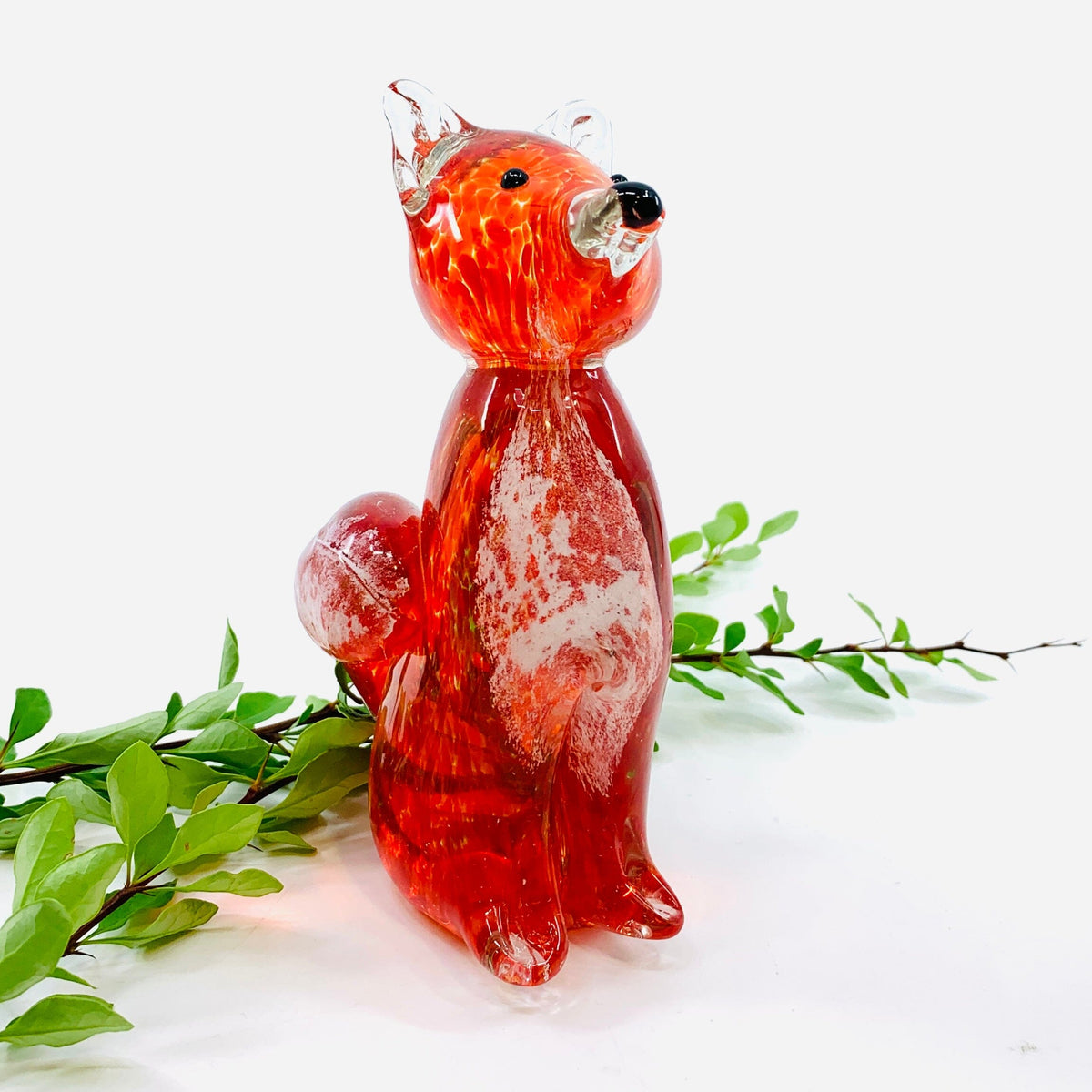 Glass Red Fox Paperweight