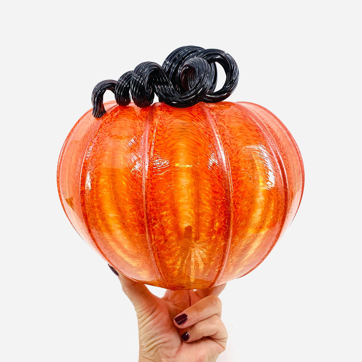 Daily Pumpkin 3868 Fall Shimmer Large Gabby Luke Adams Glass Blowing Studio 