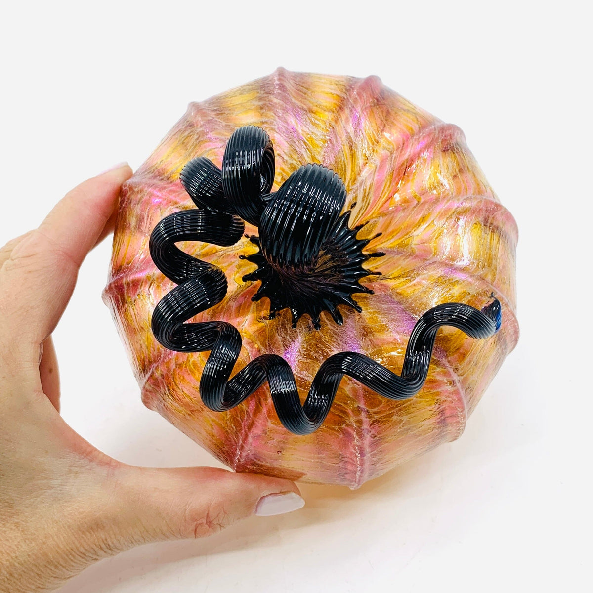 Daily Pumpkin 342 Fall Shimmer Squat Daily Pumpkin Luke Adams Glass Blowing Studio 