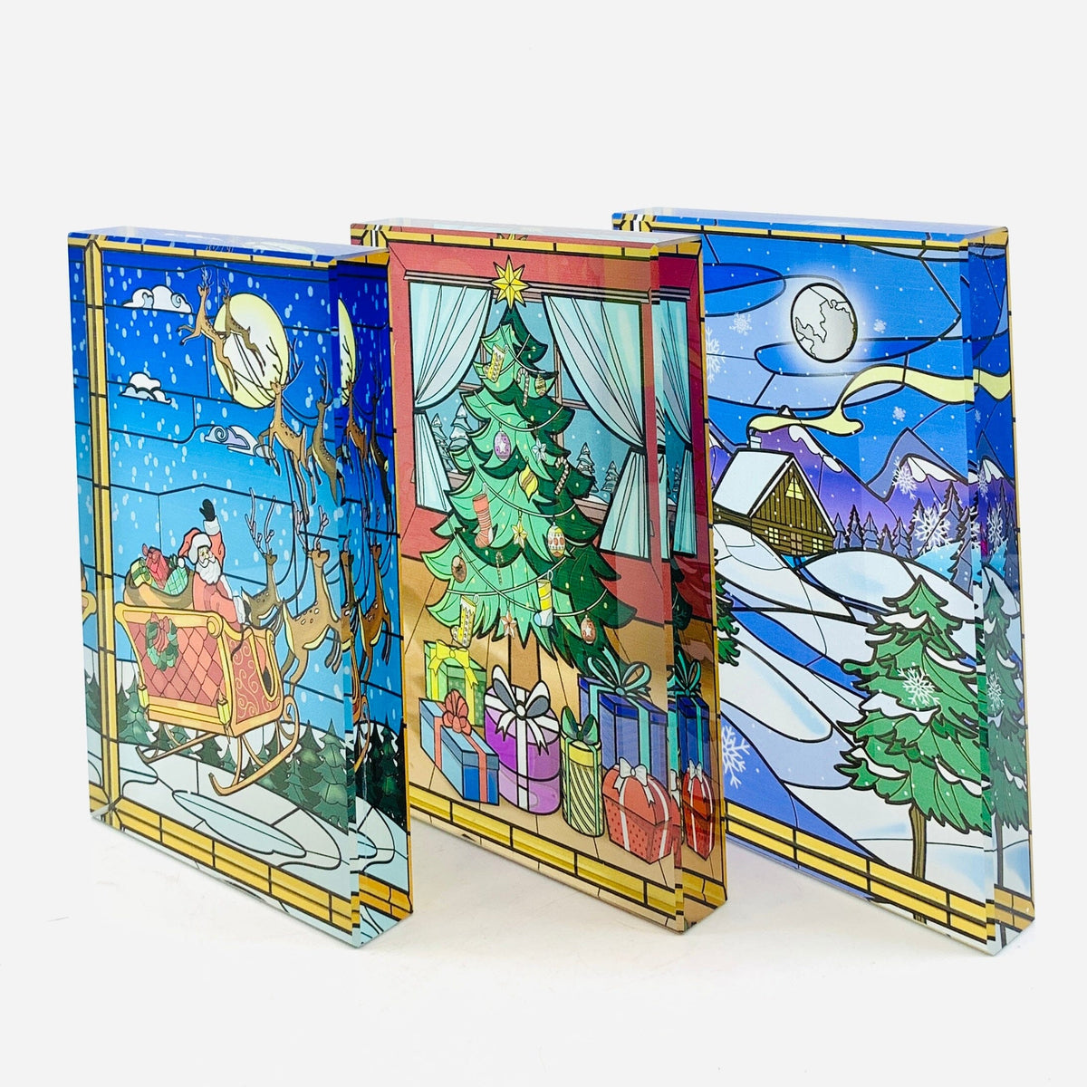 Glass Block Holiday Windows Decor GANZ 