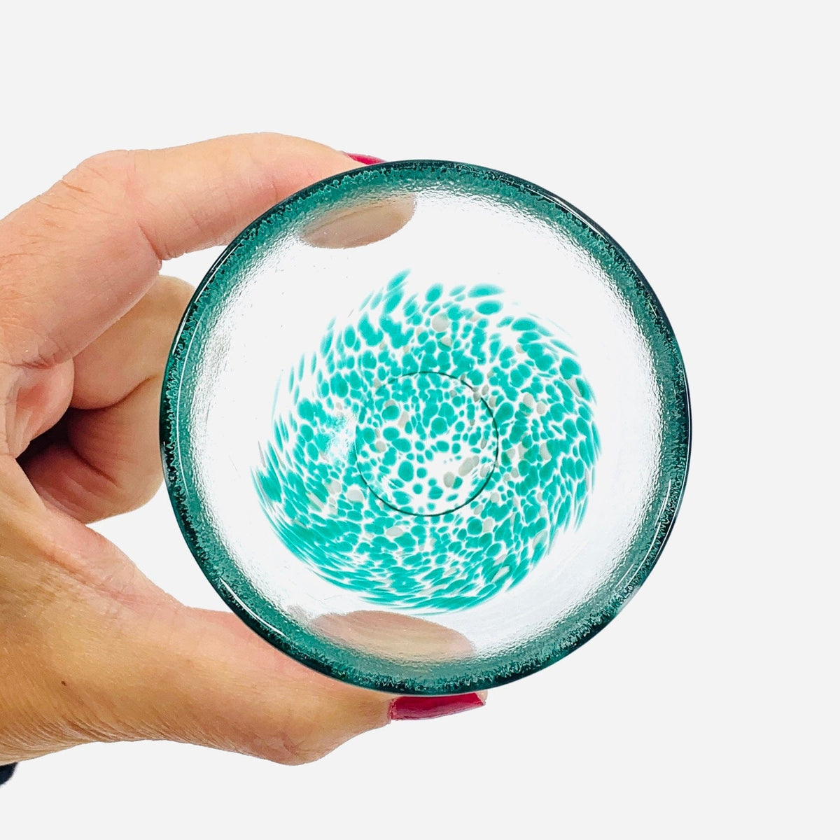 Recycled Glass Confetti Bowls Decor Creative Co-Op Teal 