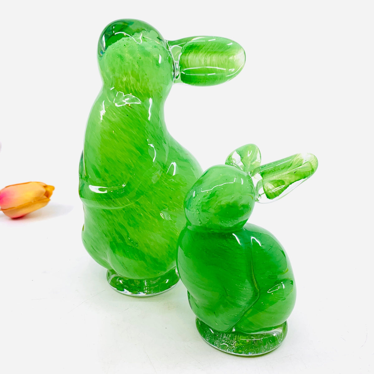 Glass Easter Baby Bunny, Basil Diamond Star 